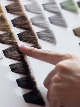 tabela de cores de cabelo com tons variados