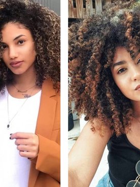 Modelos com cabelo castanho iluminado