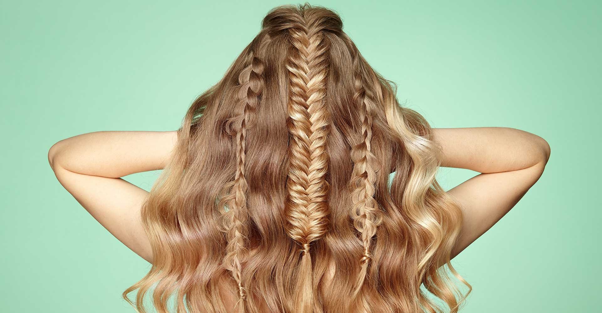 Modelo De Costas Com Cabelos Longos Loiros Trancado