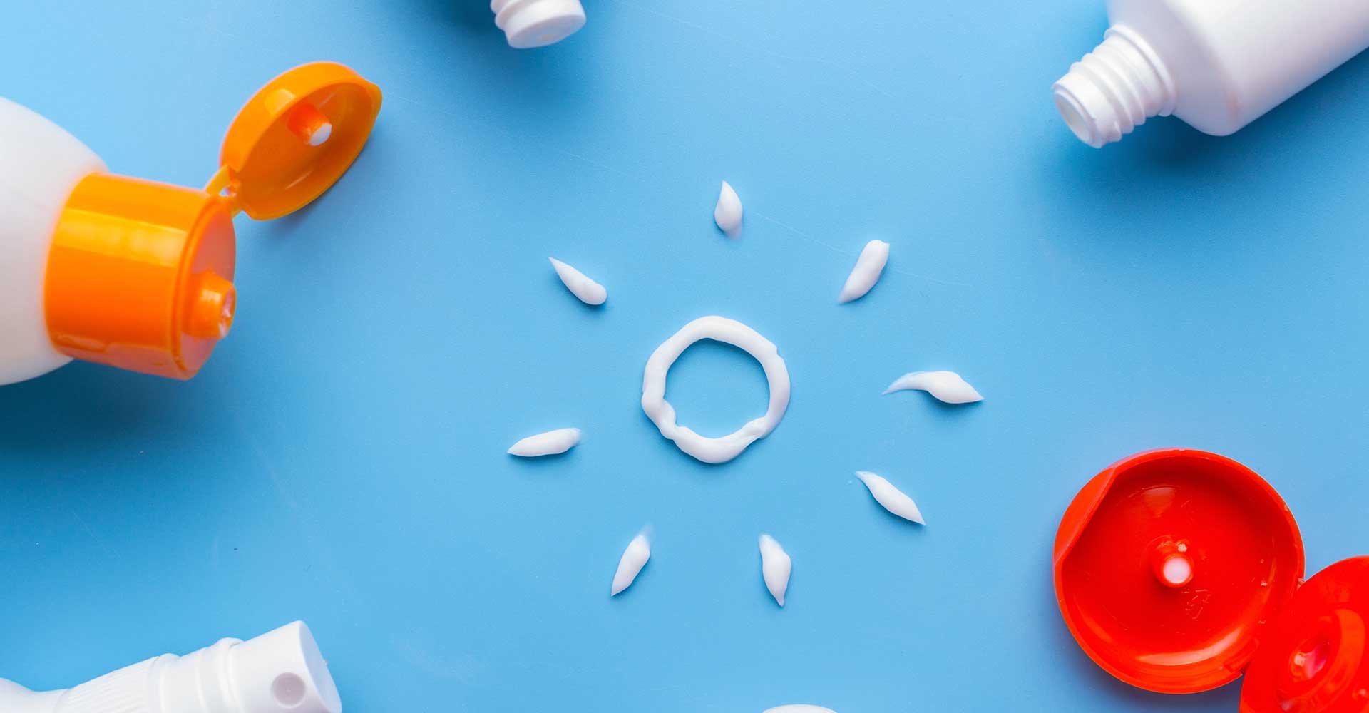 Varios Produtos Para Protecao Solar Com Sol