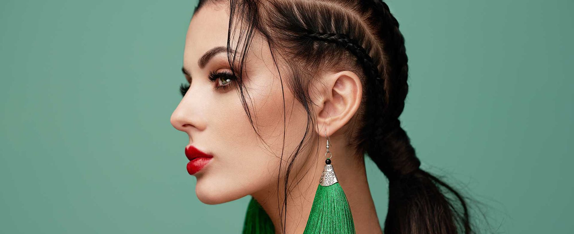 Modelo Com Cabelo Trancado