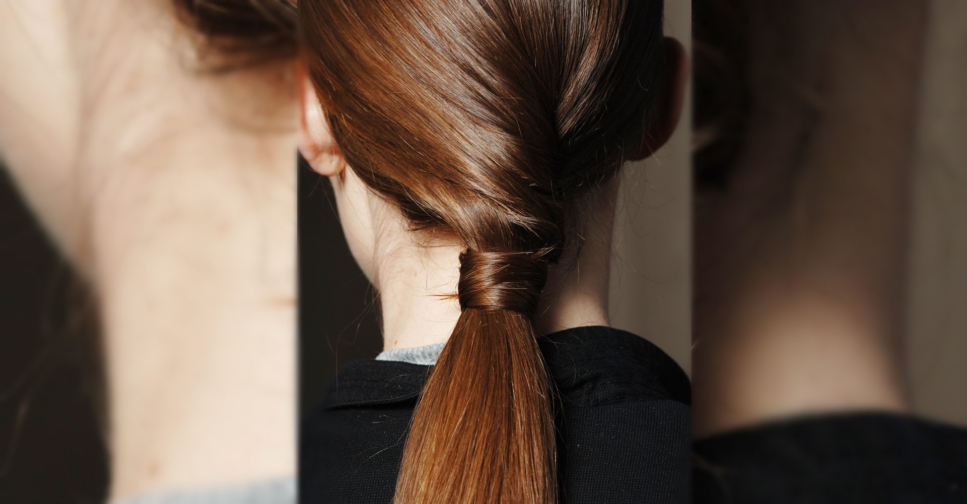 Modelo branca de cotas com rabo de cavalo