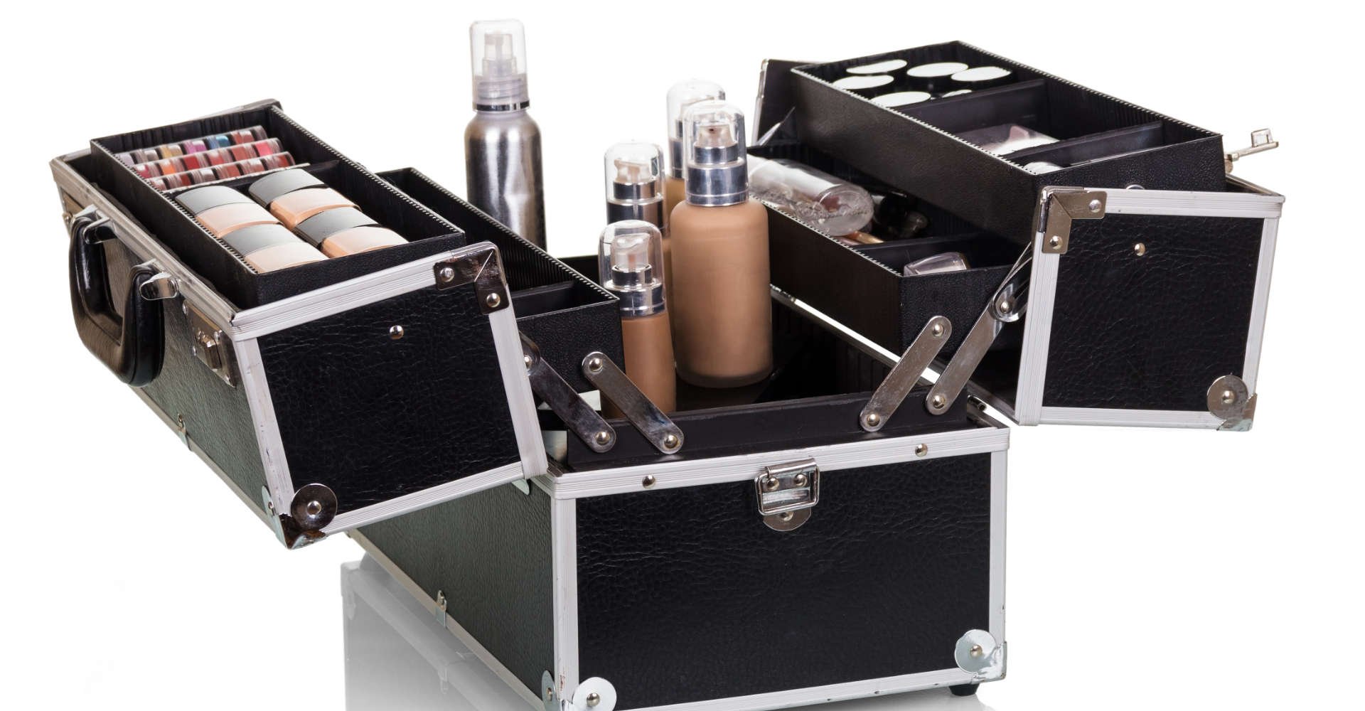 kit de maquiagem com maleta bem completa