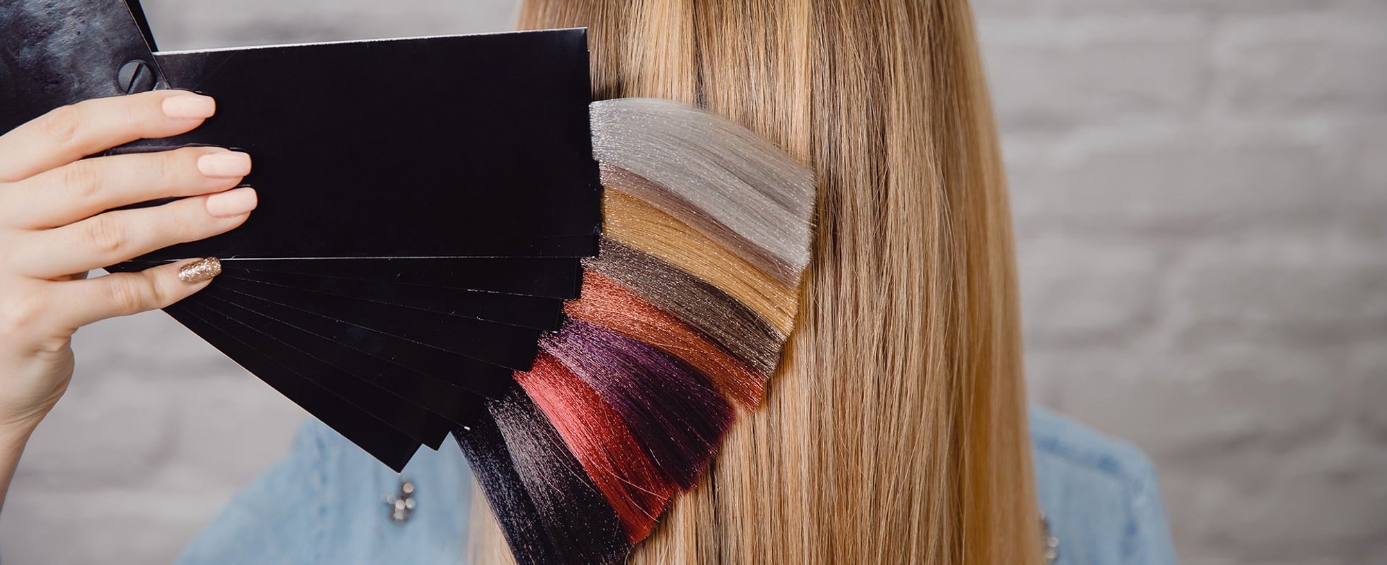Profissional Demonstrando Diferentes Tons E Cores De Cabelo Enquanto Compara Com Um Loiro Da Modelo