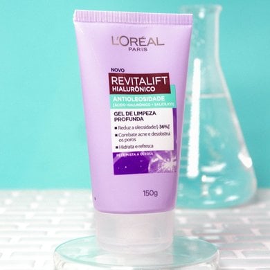 Gel de limpeza Revitalift Hialurônico Antioleosidade | Box | L'Oréal Paris