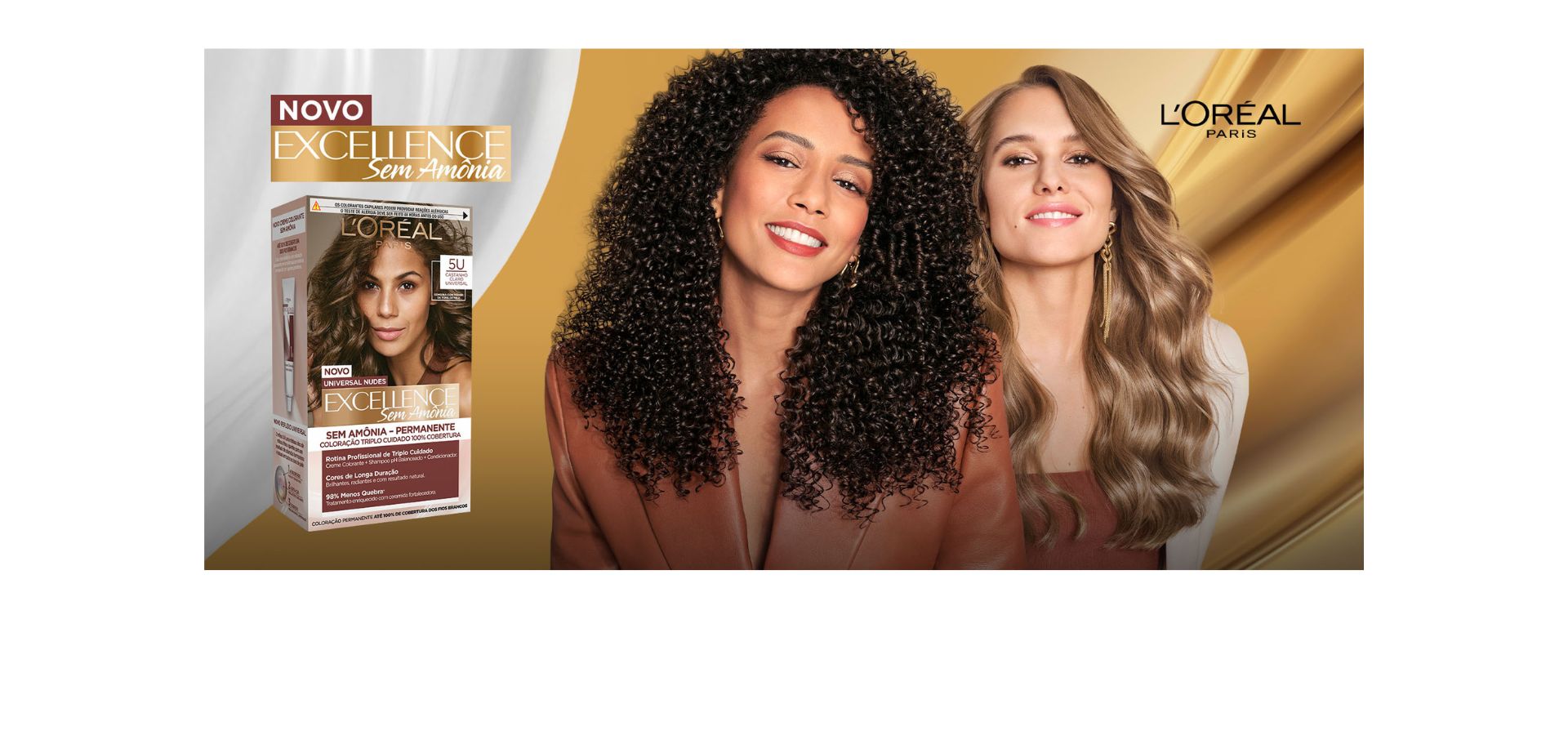 Modelos exibindo a exuberância e brilho de seus cabelos com Excellence sem Amônia