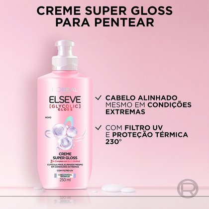 Creme Para Pentear Super Gloss Glycolic Gloss 250ml Beneficios