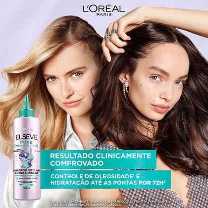 Imagem Shampoo Micelar Antioleosidade 300ml | Resultados | Pure Hialurônico | L'Oréal Paris