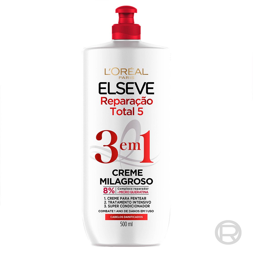 Imagem Creme Milagroso 3 em 1 500ml | Selo + Packshot | Elseve Reparação Total 5