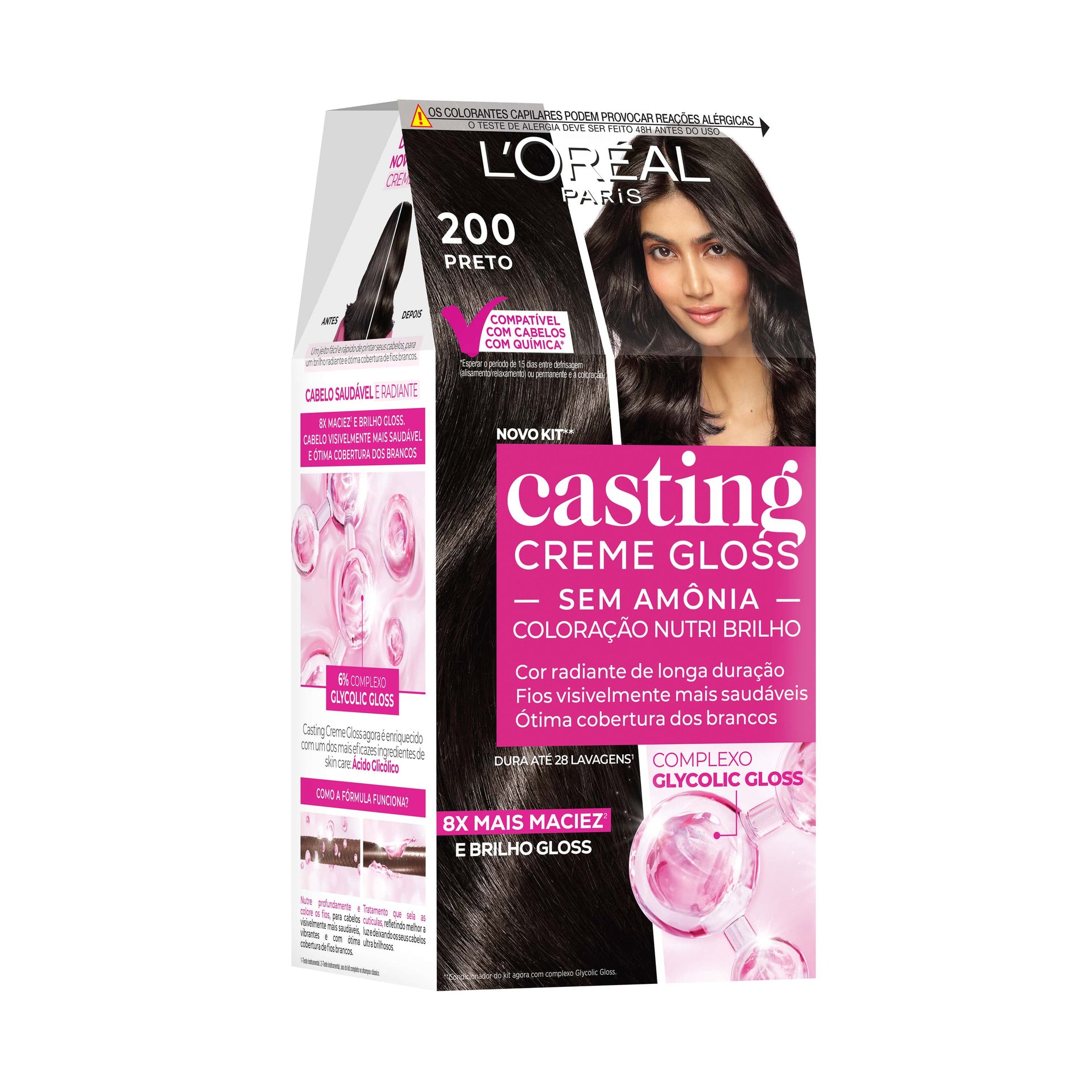 Casting Creme Gloss Glycolic Gloss 200 Preto 1 Min