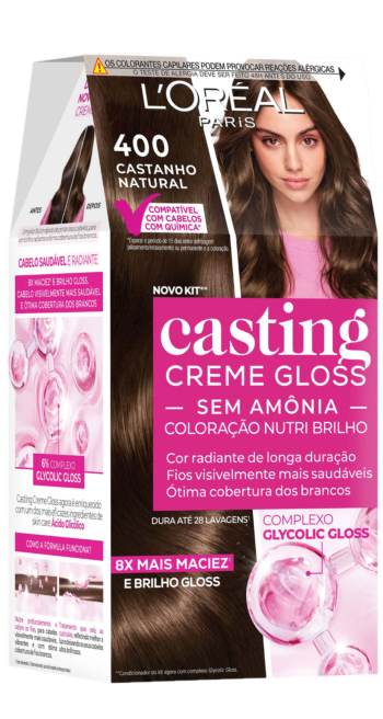 Casting Creme Gloss Glycolic Gloss 400 Castanho Natural