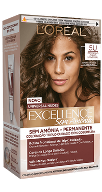 Imagem Imédia Excellence | Sem Amônia | 5U Castanho Claro Universal | Packshot | L'Oréal Paris