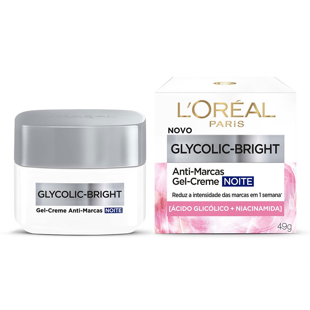 Imagem Gel-Creme Anti-Marcas Noite | Caixa + Packshot | Glycolic-Bright  | L'Oréal Paris