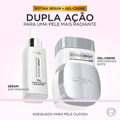 Imagem Gel-Creme Anti-Marcas Noite | Dupla ação | Glycolic-Bright | L'Oréal Paris