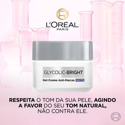 Imagem Gel-Creme Anti-Marcas Noite | Respeita o tom de pele | Glycolic-Bright | L'Oréal Paris