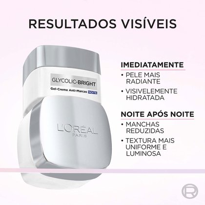 Imagem Gel-Creme Anti-Marcas Noite | Resultados | Glycolic-Bright | L'Oréal Paris