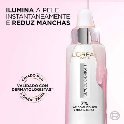 Imagem Sérum Anti-Marcas | Benefícios | Glycolic - Bright | L'Oréal Paris