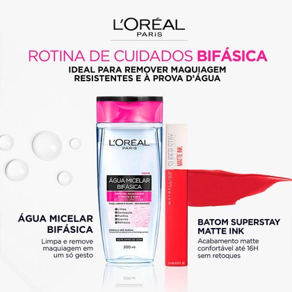 Imagem Água Micelar Bifásica 200ml | Rotina | L'Oréal Paris