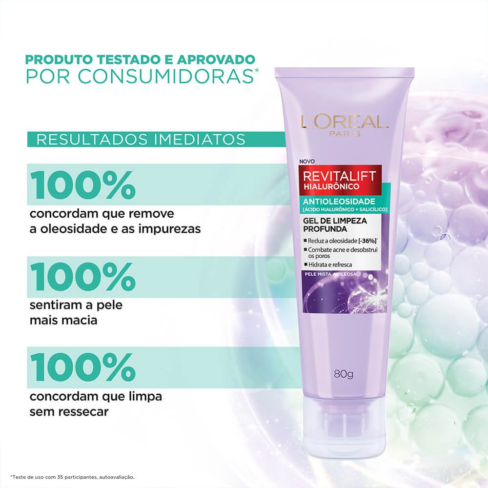 Conheça o Gel de Limpeza Facial Antioleosidade Hialurônico L'Oréal Paris