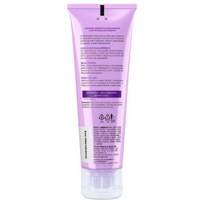 Parte Traseira Do Gel De Limpeza Facial Hidratante Revitalift Hialurnico 80g