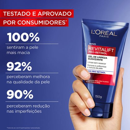 Gel de Limpeza Suavizante Revitalift Pro-Retinol | Testado e comprovado por consumidores | Revitalift Retinol | L'Oréal Paris